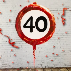 Folienballon Verkehrsschild 40 | Luftballon zum 40. Geburtstag