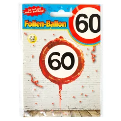 Folienballon Verkehrsschild 60 | Luftballon zum 60. Geburtstag