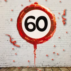 Folienballon Verkehrsschild 60 | Luftballon zum 60. Geburtstag