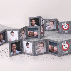 3 Fotoaufsteller als Tischdeko zum Geburtstag
