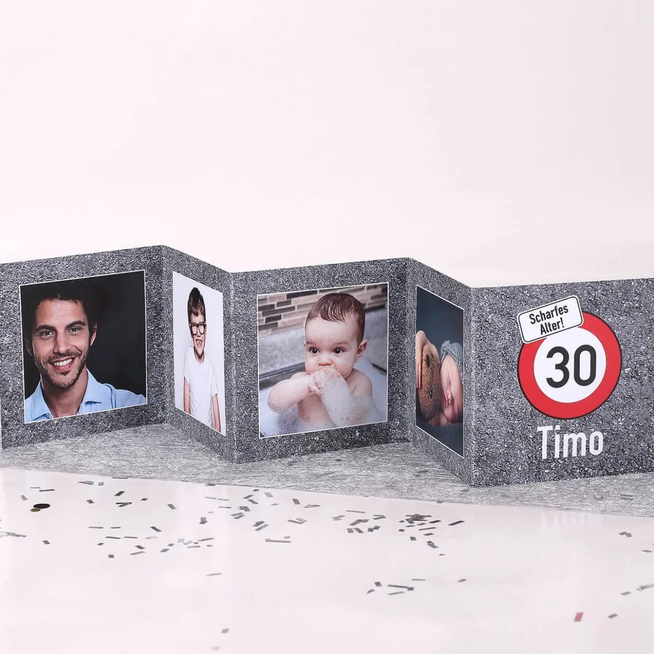 3 Fotoaufsteller als Tischdeko zum Geburtstag