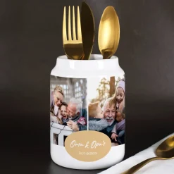 Foto-Besteckhalter als tolle Tischdeko für Ihre nächste Familienfeier