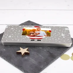 Foto Geschenkverpackung mit knuffigen Weihnachtsmann-Motiv