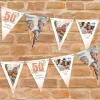 Foto-Girlande - 50 Jahre gemeinsam - zur Goldhochzeit mit Fotos, Namen und Datum