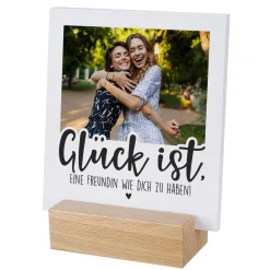 Fotohalter mit 13 Fotos inklusive Holzfuß