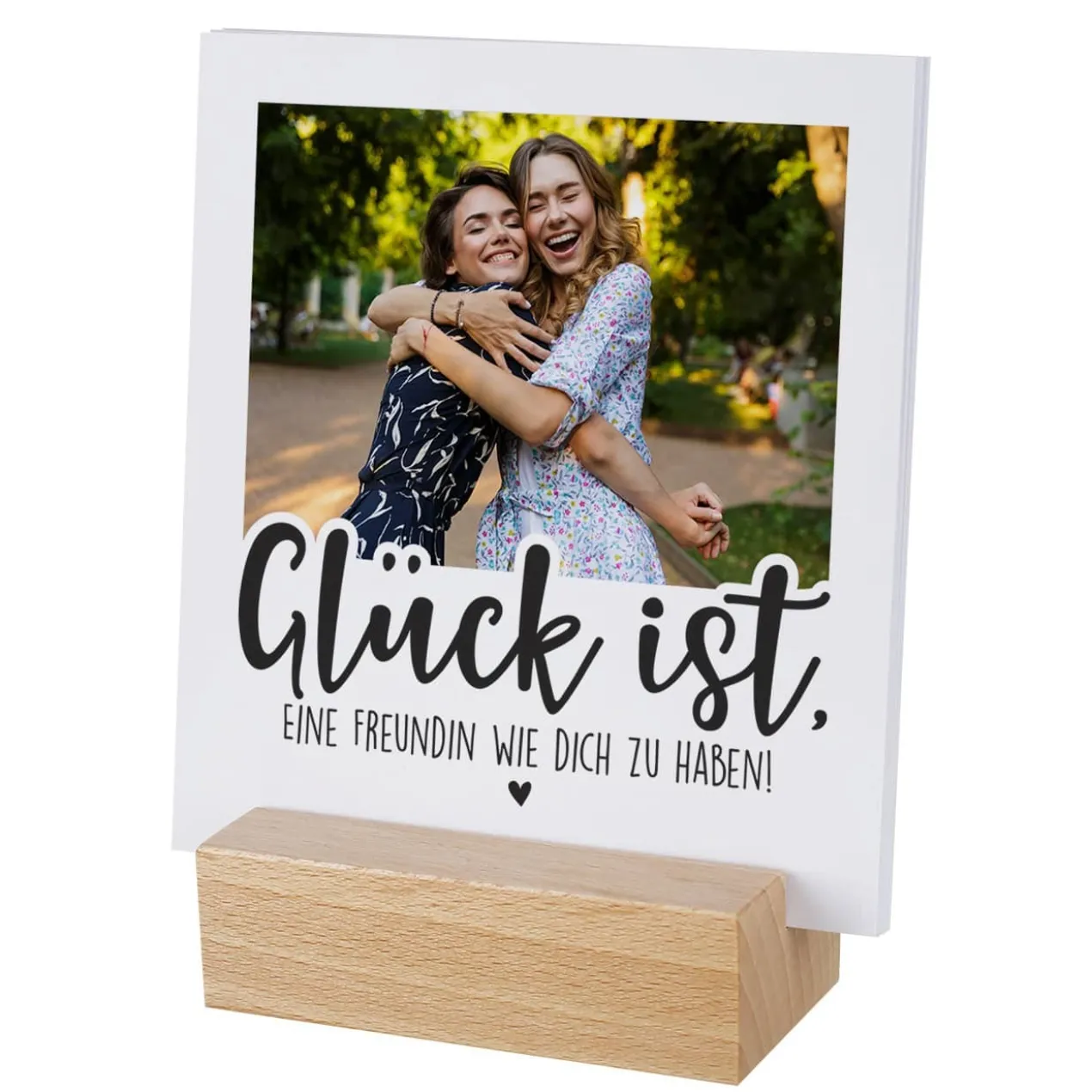 Fotohalter mit 13 Fotos inklusive Holzfuß