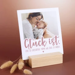 Fotohalter mit 13 Fotos inklusive Holzfuß