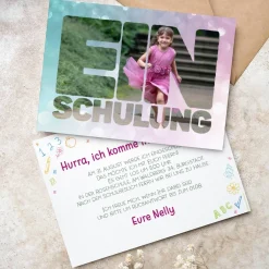 Fotokarte Einladung zur Einschulung