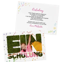 Fotokarte Einladung zur Einschulung