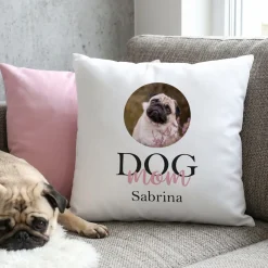 Fotokissen Dog Mom | Dog Dad mit Wunschbild und Name bedruckt