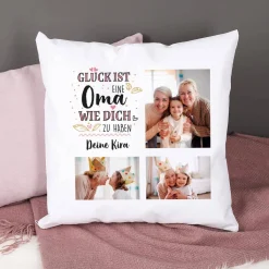 Fotokissen für Omas - Glück ist eine Oma wie dich zu haben - mit Wunschtext