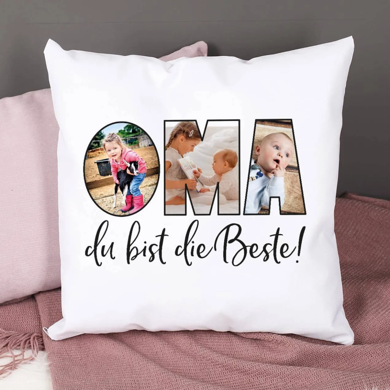 Fotokissen - Oma du bist die Beste!
