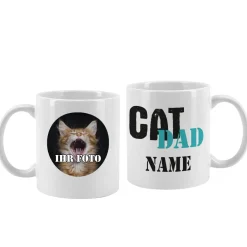 Fototasse Cat Mom | Cat Dad mit Ihrem Wunschnamen
