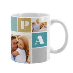 Fototasse für Papas mit 4 Lieblingsfotos bedruckt