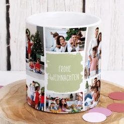 Fototasse mit 10 Fotos und Ihrem Wunschtext