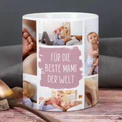 Fototasse mit 10 Fotos und Ihrem Wunschtext