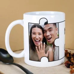 Fototasse mit Puzzleteilen und Ihren Wunschnamen