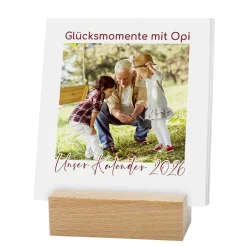 Foto-Tischkalender mit echtem Holzsockel