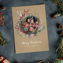 Foto - Weihnachtskarte mit festlichem Kranz