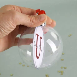 Foto-Weihnachtskugel mit Name und Initial