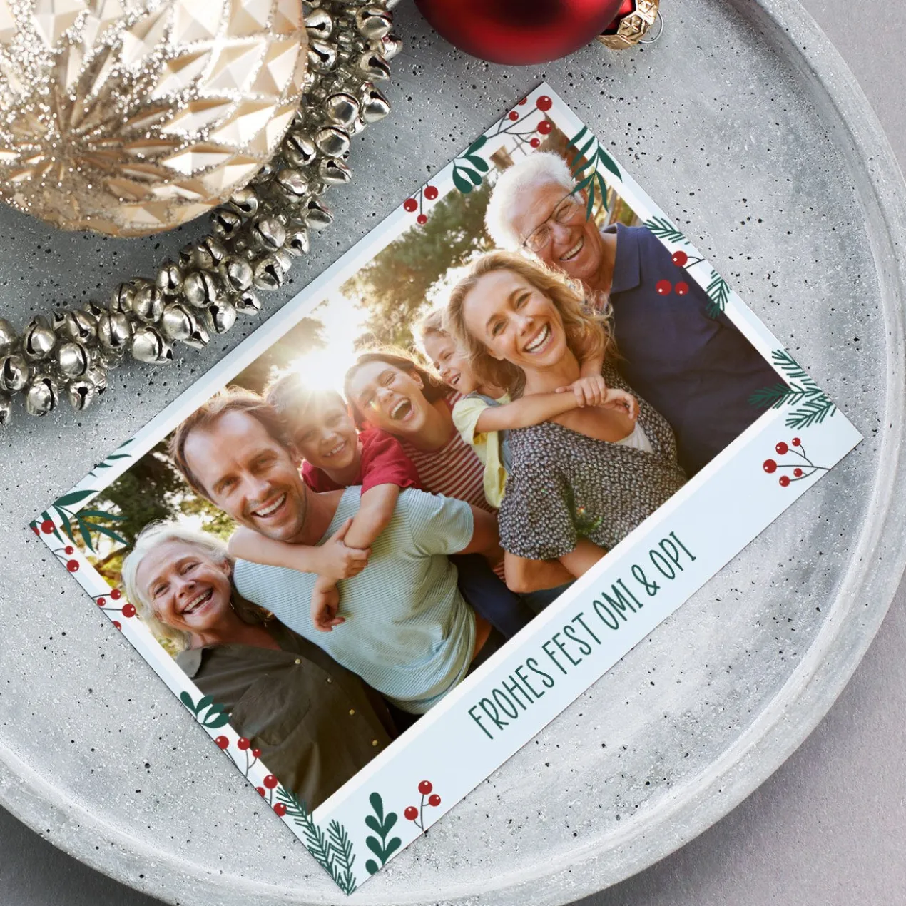 Foto Weihnachtspostkarte mit Ihrem Wunschtext