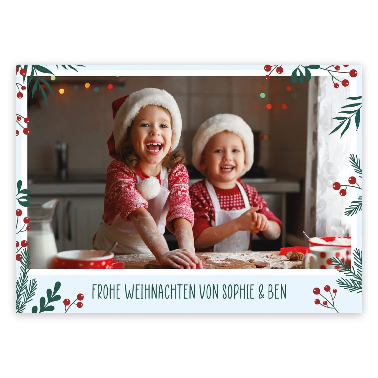 Foto Weihnachtspostkarte mit Ihrem Wunschtext