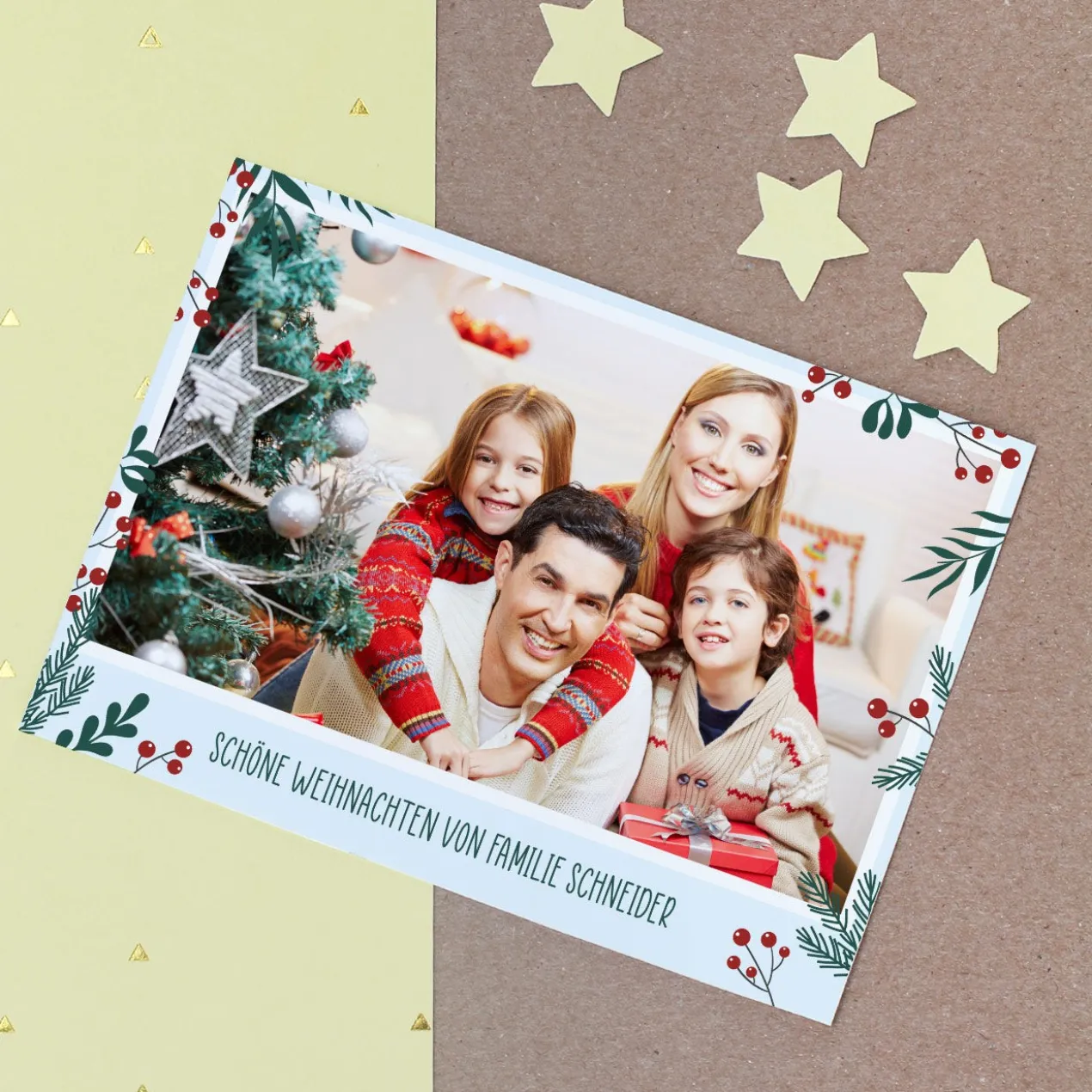 Foto Weihnachtspostkarte mit Ihrem Wunschtext