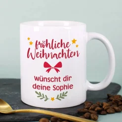 Foto Weihnachtstasse mit Ihrem Wunschtext