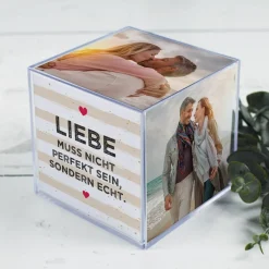 Foto-Würfel zum Valentinstag mit Ihren Fotos und 5 verschiedenen Sprüchen