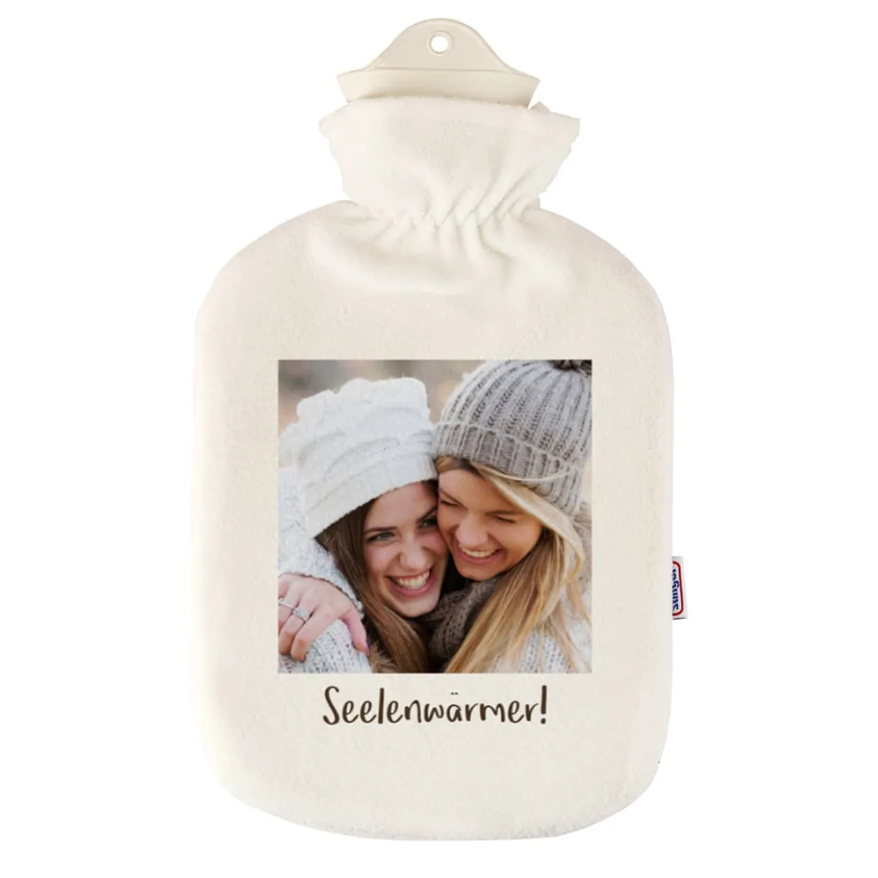 Foto-Wärmflasche mit Ihrem Wunschtext