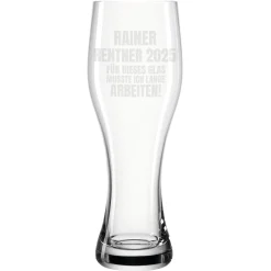 Für dieses Glas musste ich lange arbeiten! - Weizenglas als Geschenk für Rentner in 2 Größen