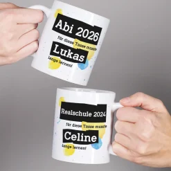 Für diese Tasse musste ich lange lernen - Tasse mit Name & Wunschtext