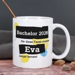 Für diese Tasse musste ich lange lernen - Tasse mit Name & Wunschtext