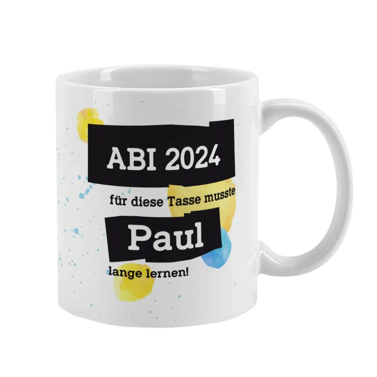 Für diese Tasse musste ich lange lernen - Tasse mit Name & Wunschtext