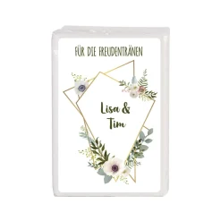 Freudentränen-Taschentücher zur Hochzeit mit Blüten in Aquarell-Optik 10er Set