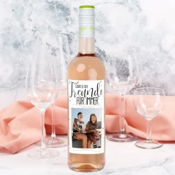 Freunde für immer - Biorebe Wein mit persönlichem Etikett - Bienenfreundlich & Nachhaltig