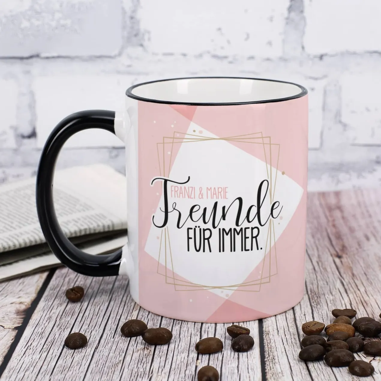 Freunde für immer - Tasse mit Wunschnamen