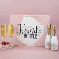 Freundinnen Sekt-Geschenkset mit Gläsern und Scavi & Ray Sektflaschen
