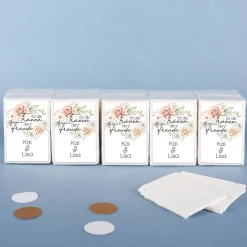 Für Freudentränen - 10er Set Taschentücher mit dem Namen des Hochzeitspaares