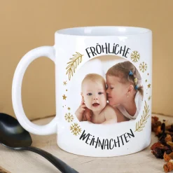Fröhliche Weihnachten - Fototasse mit Ihrem Lieblingsbild