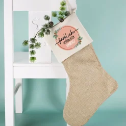 Fröhliche Weihnachten - Nikolausstrumpf mit Namensaufdruck