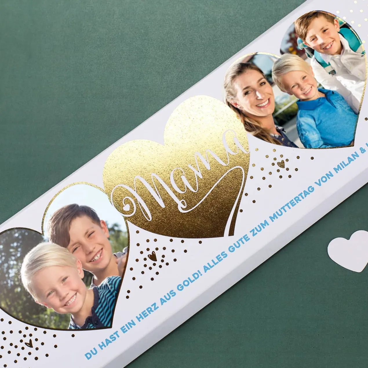 Für Mama - XL Foto-Schokolade mit Golddruck veredelt