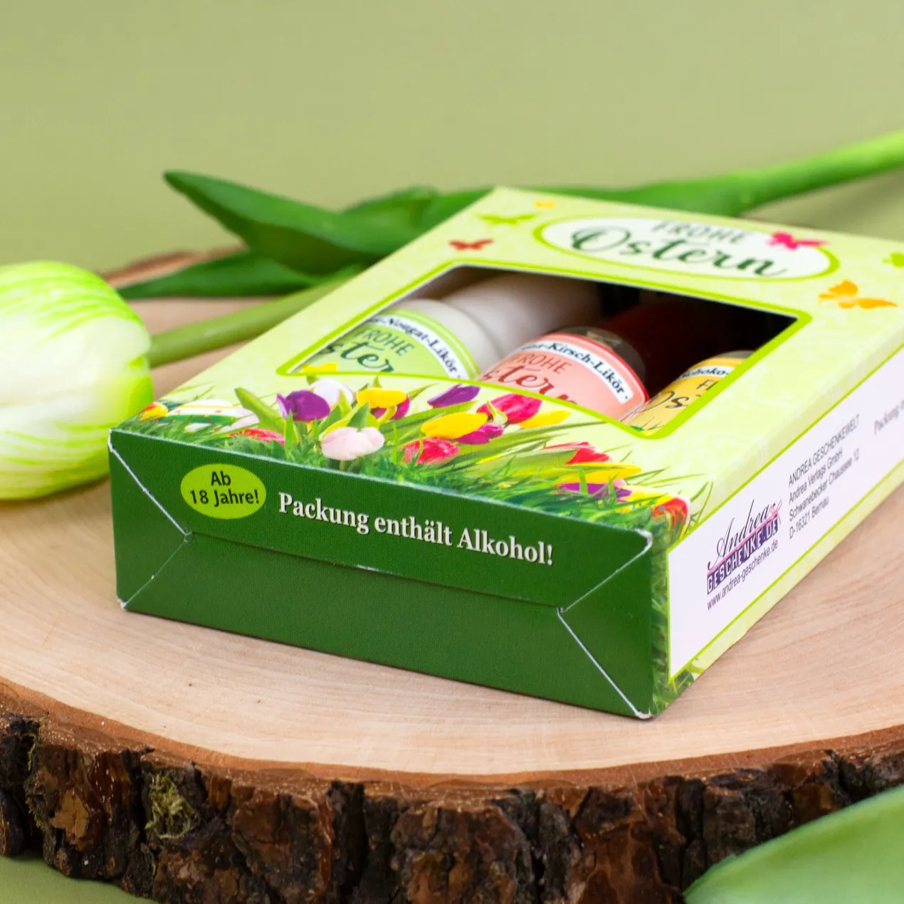 Frohe Ostern Likör 3er Set | Schoko-Sahne, Amarena-Kirsch & Nuss-Nougat