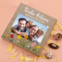 Frohe Ostern - Lindt-Pralinen mit Ihrem Foto und Text bedruckt