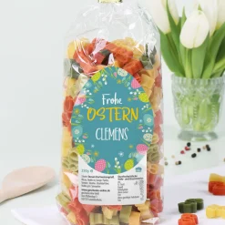 Frohe Ostern - Nudeln in Hasenform mit Wunschtext