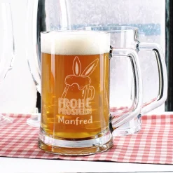 Frohe Prostern - Bierseidel mit persönlicher Namensgravur zu Ostern