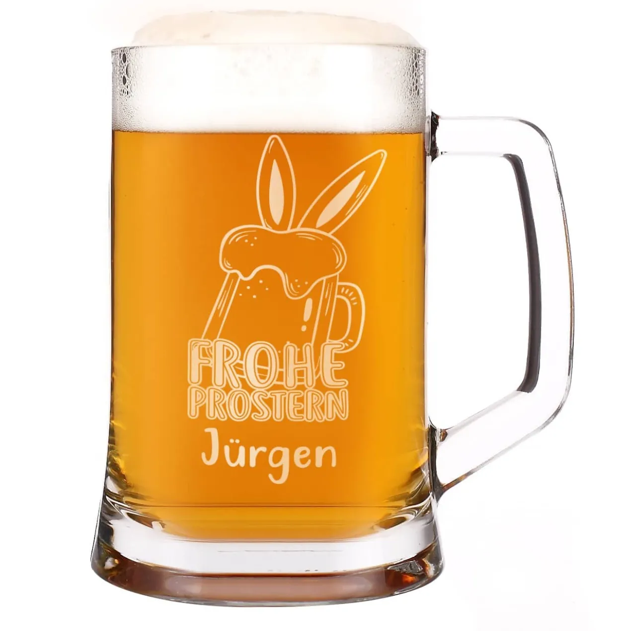 Frohe Prostern - Bierseidel mit persönlicher Namensgravur zu Ostern