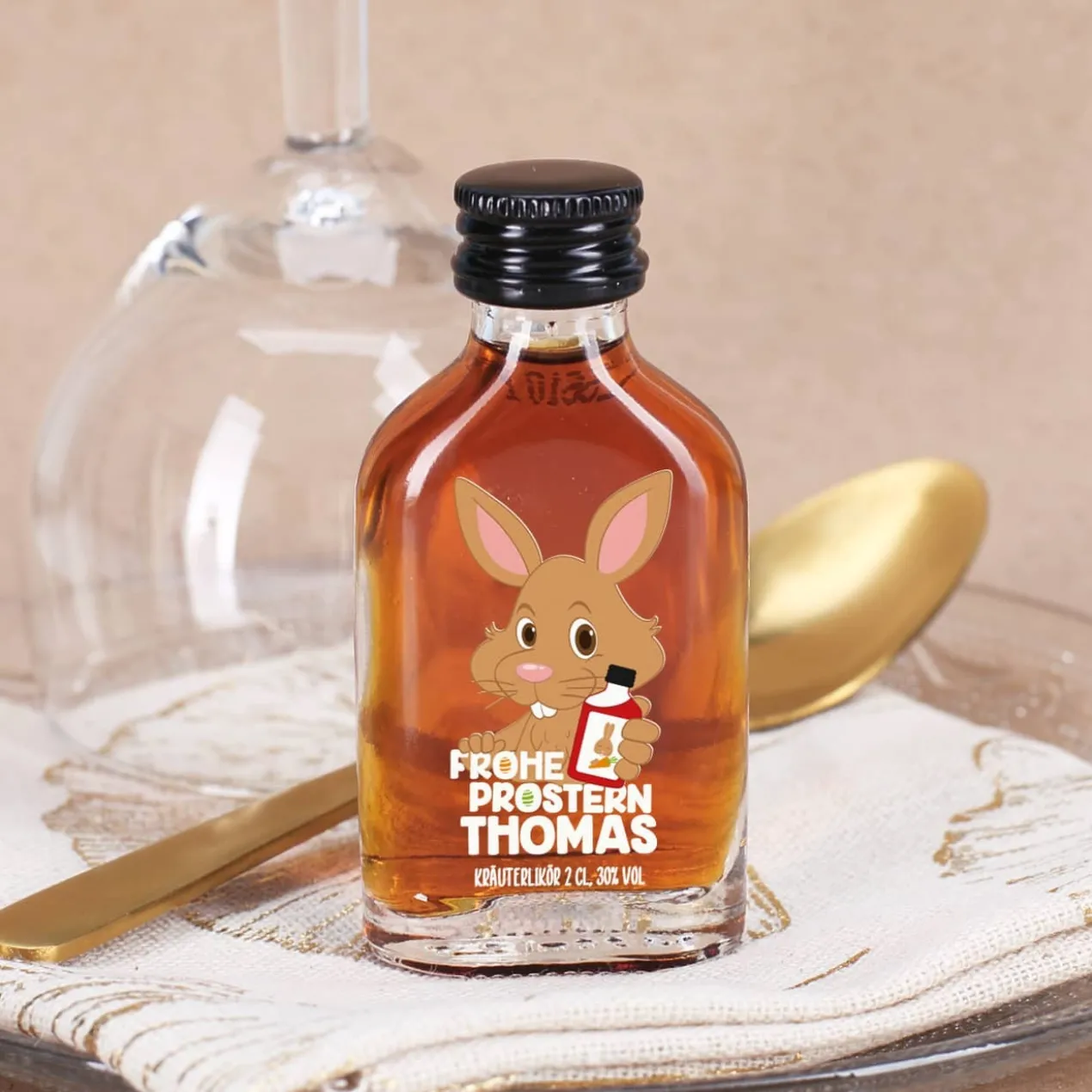Frohe Prostern - Schnaps zu Ostern mit Osterhasenmotiv