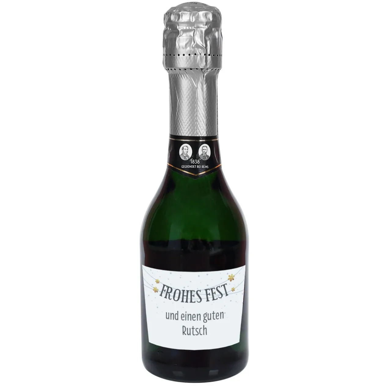 Frohes Fest - kleiner Sekt mit Text personalisiert | Gelderman Flaschengärung