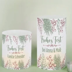 Frohes Fest - Lichthülle als Tischdeko zu Weihnachten